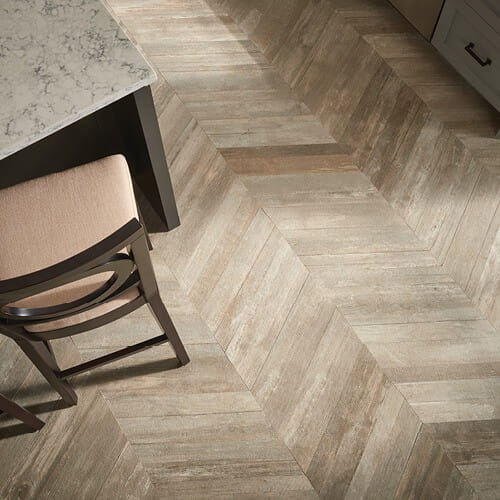 Chevron patterned wood-look tile | Floor Boys